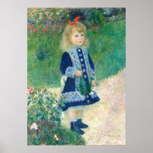 A Girl with a Watering Can Auguste Renoir Fine Art Poster (Front)