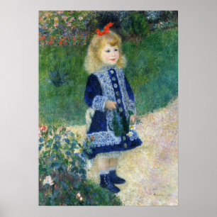 A girl with a watering can by Auguste Renoir Poster