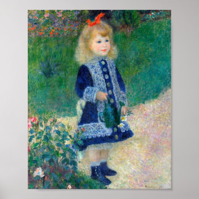 A Girl with a Watering Can by Pierre-Auguste Renoi Poster (Front)