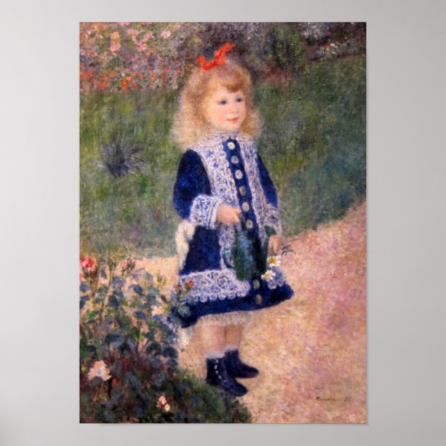 A Girl With A Watering Can by Pierre Renoir Poster (Front)