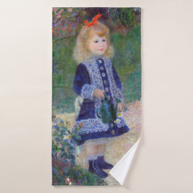 A Girl with a Watering Can, Renoir Bath Towel (Bath Towel)