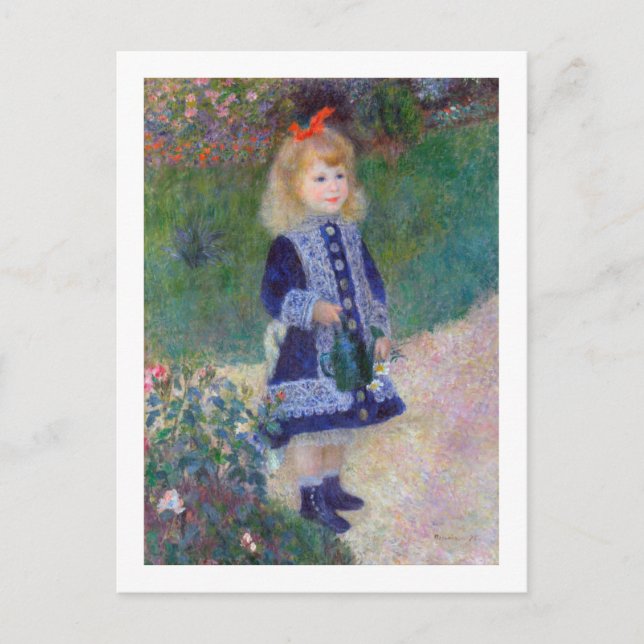 A Girl with a Watering Can, Renoir Postcard (Front)