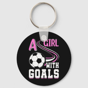 A Girl With Goals I Soccer Keychain