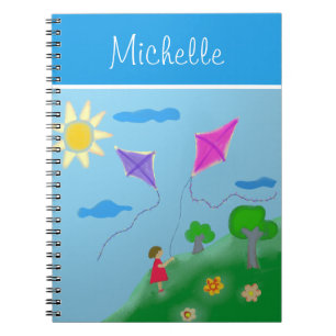 A Girl with Kites with Name Notebook