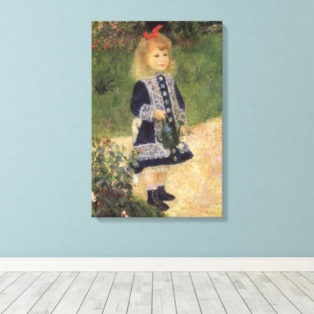 A Girl with Watering Can by Pierre Renoir Canvas Print (Insitu(Wood Floor))