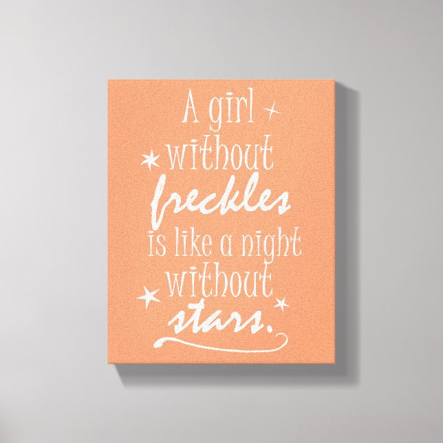 A Girl without Freckles, Night without Stars Canvas Print (Front)