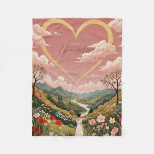A Girl's Heartfelt Gaze Personalised   Fleece Blanket
