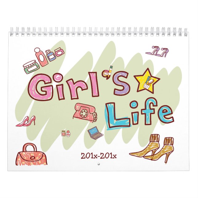 A Girls Life Personalized 2 Year Calendar (Cover)