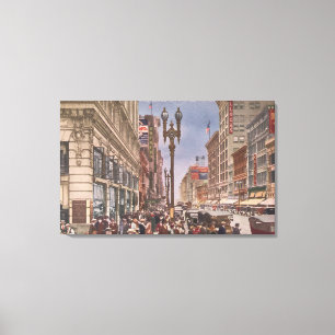 A Glance at Busy Broadway Canvas Print