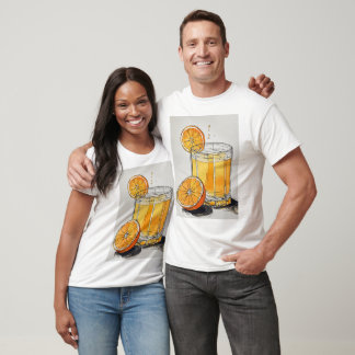 a glass of orange juice men's t shirt