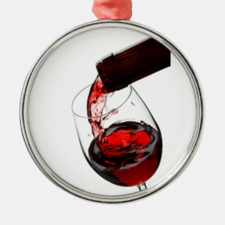 A Glass of Red Wine Metal Ornament