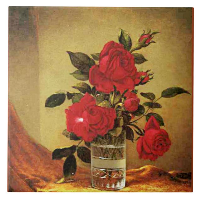 A Glass of Roses, fine art, Tile (Front)