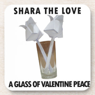 A glass of valentine peace. coaster