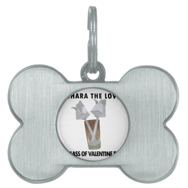A glass of valentine peace. pet ID tag (Front)