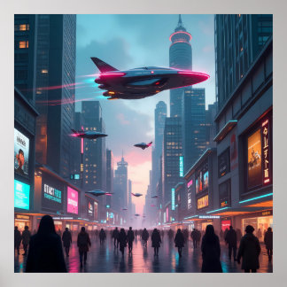 A Glimpse into the Futuristic Cityscape Poster