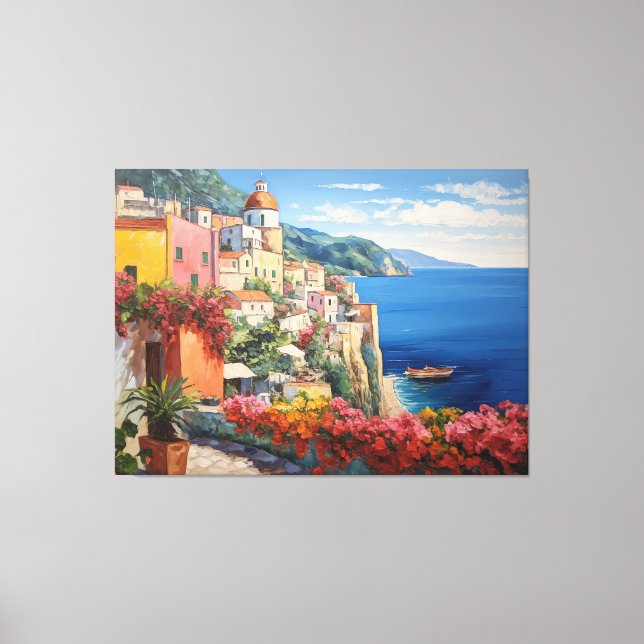 A Glimpse of Italian Summer Costal Beauty Canvas Print (Front)