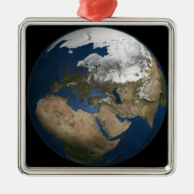 A global view over Europe and Scandinavia Metal Ornament (Front)