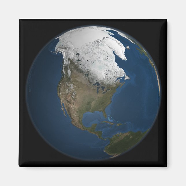A global view over North America Magnet (Front)