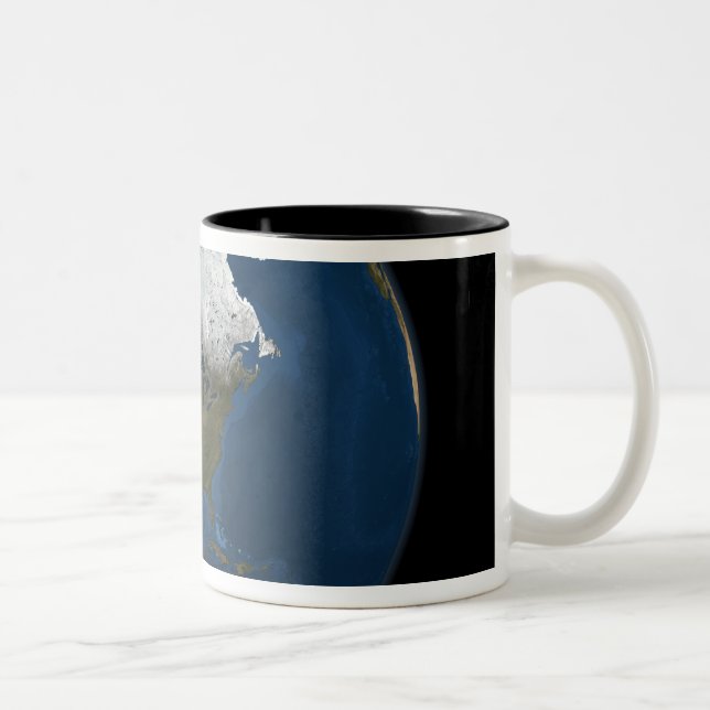 A global view over North America Two-Tone Coffee Mug (Right)