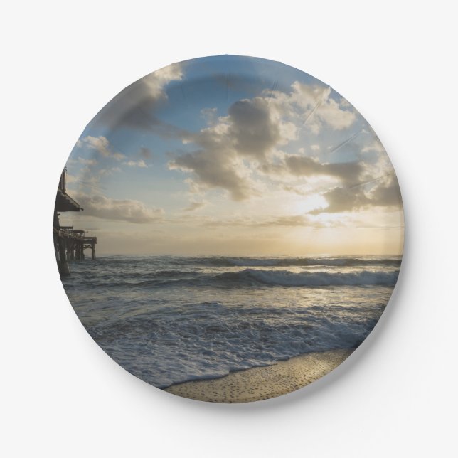 A Glorious Beach Morning Paper Plate (Front)