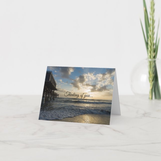 A Glorious Beach Morning Thinking Of You Card (Front)