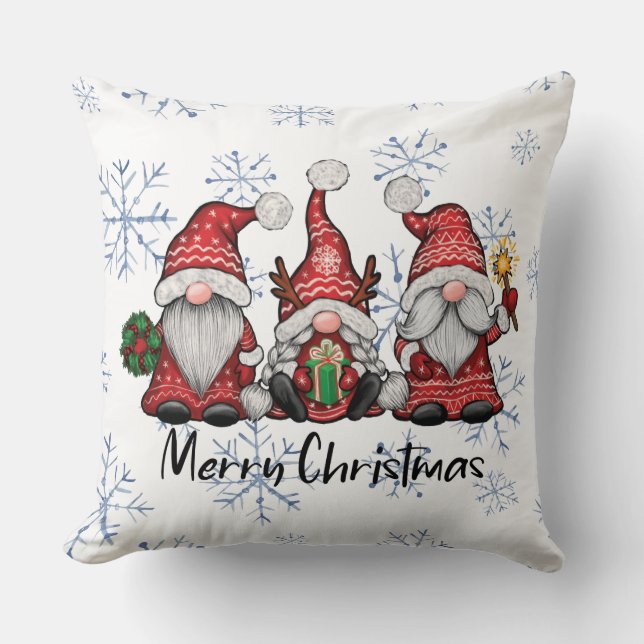 A Gnome Christmas Throw Pillow (Front)
