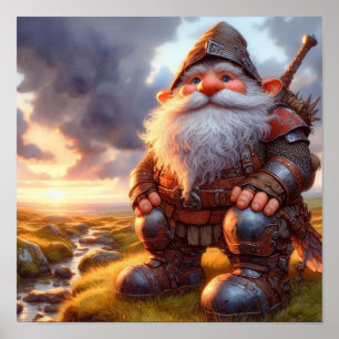 A Gnome Warrior Posing for the Camera Poster