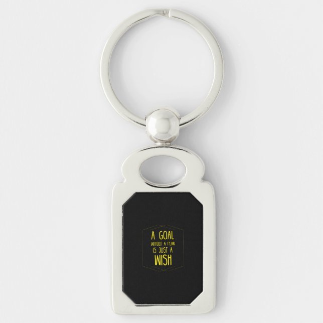 A goal without a plan inspirational quote keychain (Front)