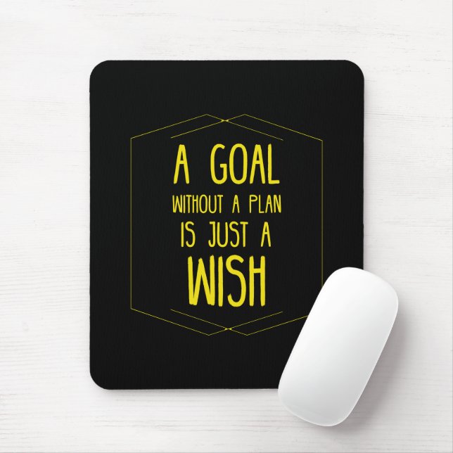 A goal without a plan inspirational quote mouse pad (With Mouse)