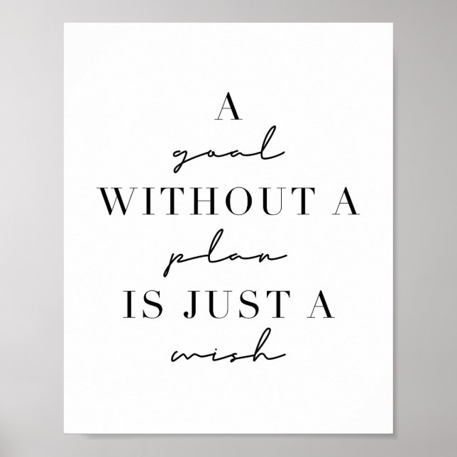 A Goal Without A Plan Is Just A Wish Poster (Front)