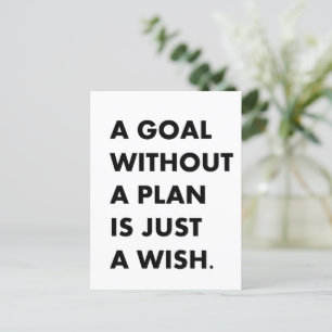A goal without a plan postcard