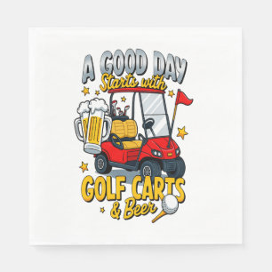 A God Day Starts with Golf Carts Napkin