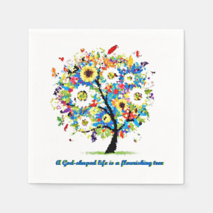 A God-Shaped Life is A Flourishing Tree Napkin