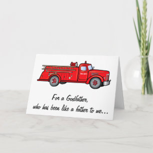 A Godfather like a Dad with Classic Fire Engine Card