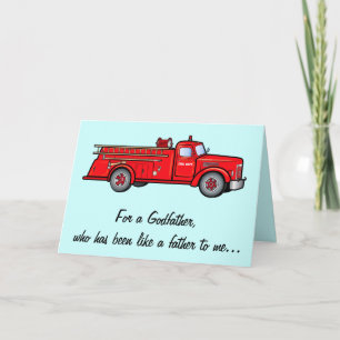 A Godfather like a Dad with Classic Fire Engine Card