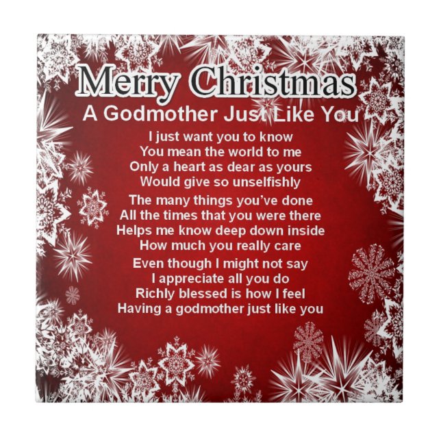 A godmother poem - christmas design tile (Front)