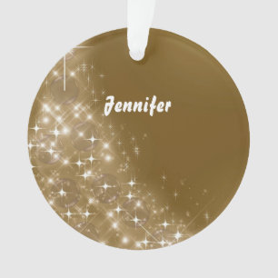 A gold ornament with your name on it