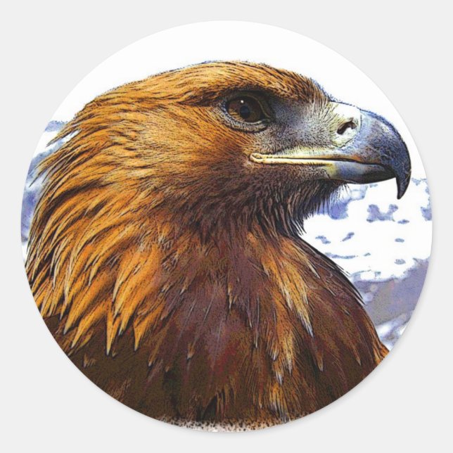 A Golden Eagle Classic Round Sticker (Front)