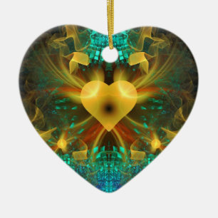 'A Golden Heart Can Change the World' Ceramic Ornament