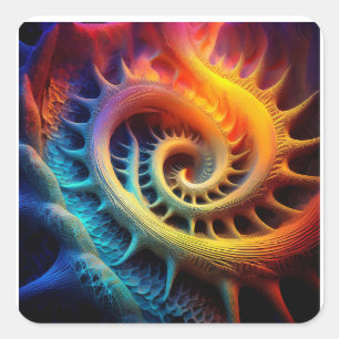 A Golden Spiked mandelbrot Set Fractal Square Sticker