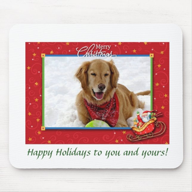 A Golden's Christmas Greeting Mouse Pad (Front)