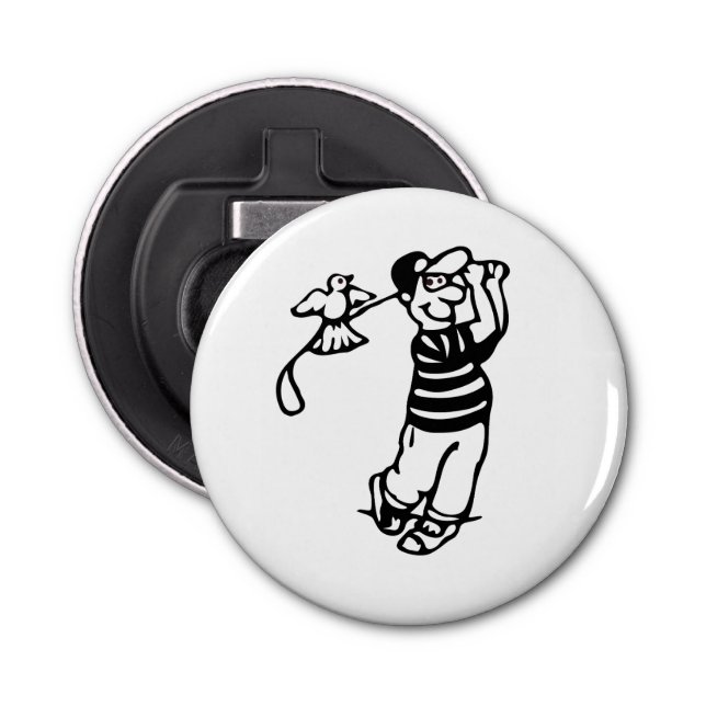 A Golfer in b-w Bottle Opener (Front)