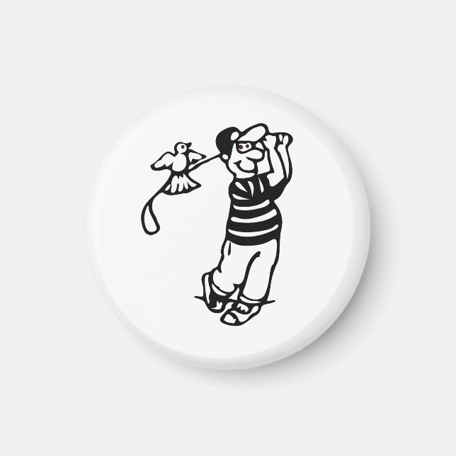 A Golfer in b-w Magnet (Front)