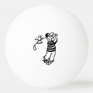 A Golfer in b-w Ping Pong Ball