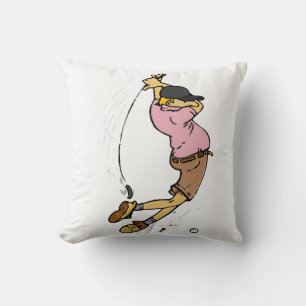 A Golfer missing the ball Throw Pillow