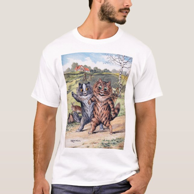A Golfing Match, Louis Wain T-Shirt (Front)
