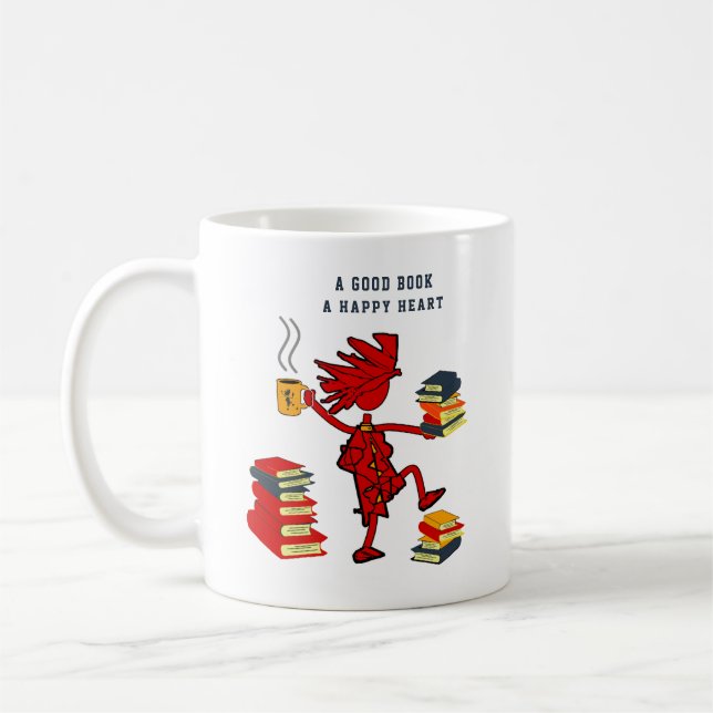 A Good Book A Happy Heart Mug In Fall Colours (Left)