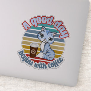 A Good Day Begins With Coffee Cat Loves Coffee