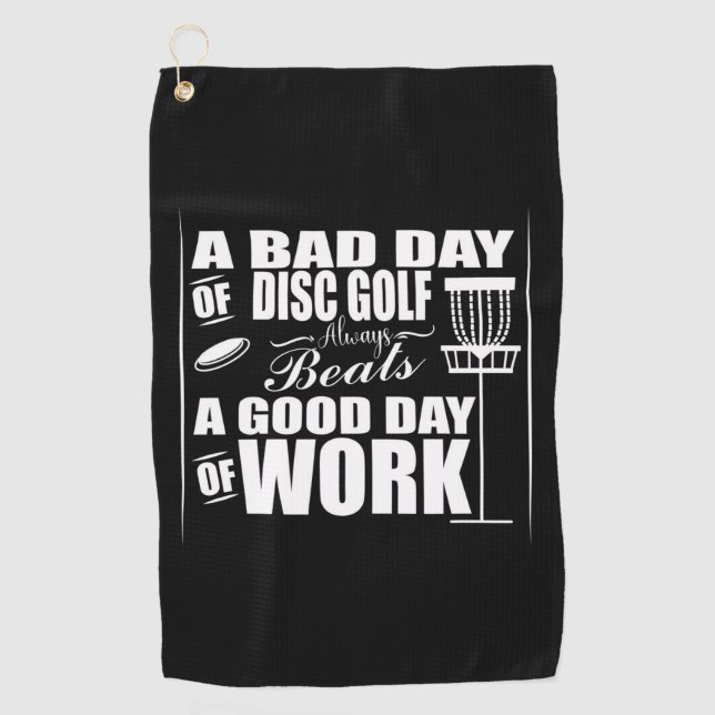A Good Day Start With Disc Golf Golf Towel (Front)