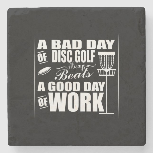 A Good Day Start With Disc Golf Stone Coaster (Front)